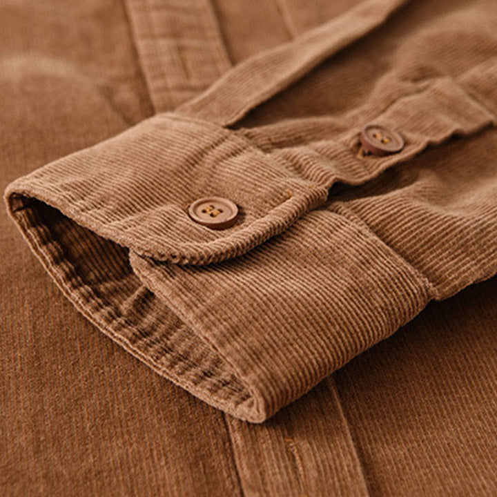 Chaqueta de pana de algodón con botones y manga larga para hombre de Buddha Stones - image 16