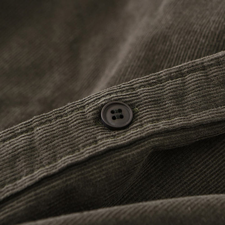 Chaqueta de pana de algodón con botones y manga larga para hombre de Buddha Stones - image 19