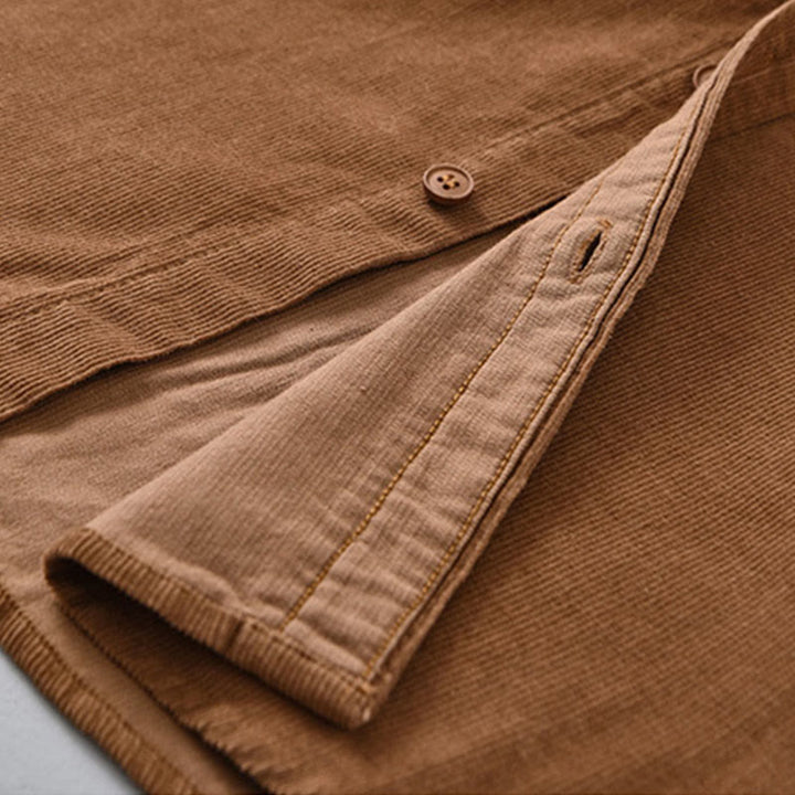 Chaqueta de pana de algodón con botones y manga larga para hombre de Buddha Stones - image 15