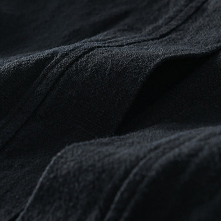 Camisas de hombre de algodón ramio con mangas largas y bolsillos, sencillas y abiertas, con estampado de Buddha Stones - image 15