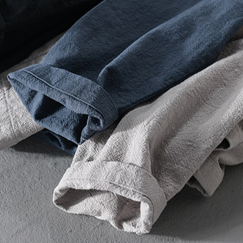 Camisas de hombre de algodón ramio con mangas largas y bolsillos, sencillas y abiertas, con estampado de Buddha Stones - image 26