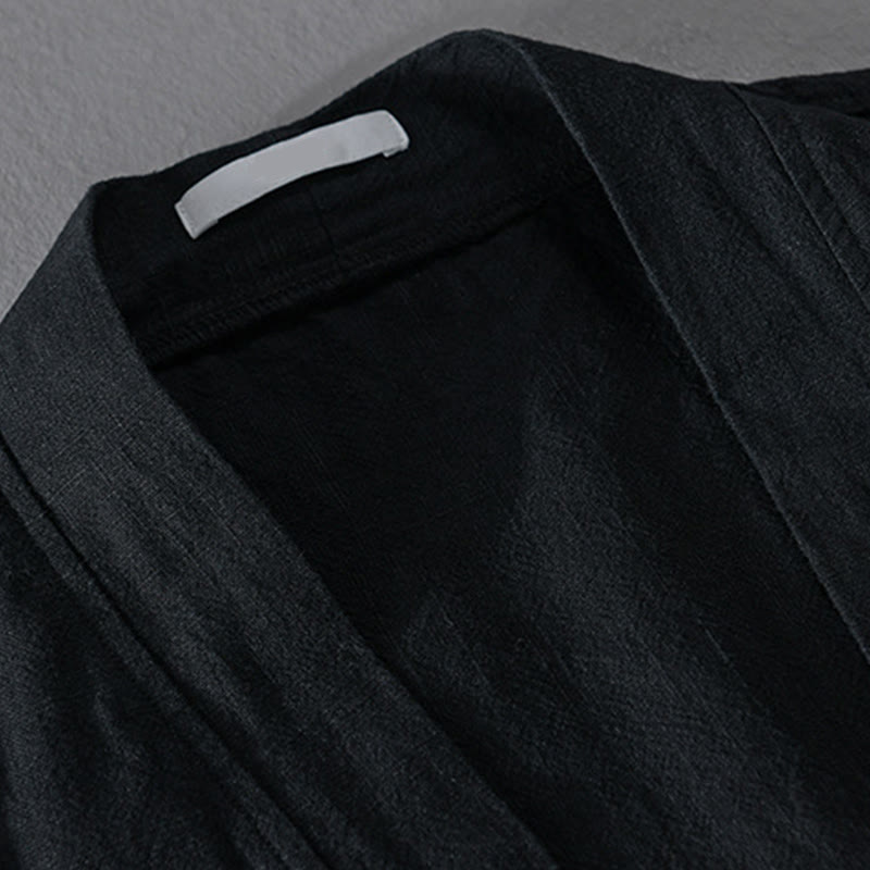 Camisas de hombre de algodón ramio con mangas largas y bolsillos, sencillas y abiertas, con estampado de Buddha Stones - image 13