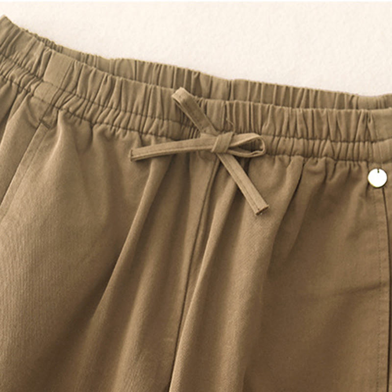Pantalones harén de algodón para mujer con bolsillos, de largo 7-8, con estampado Buddha Stones - image 4