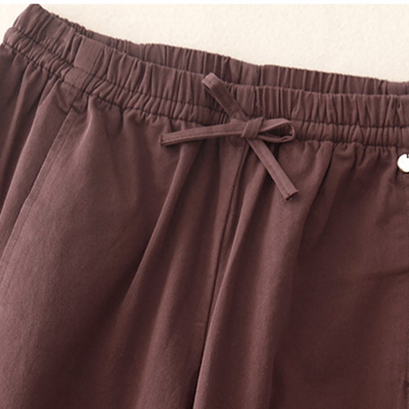 Pantalones harén de algodón para mujer con bolsillos, de largo 7-8, con estampado Buddha Stones - image 12