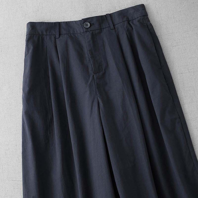 Pantalones casuales de poliéster liso Buddha Stones para mujer, de pierna ancha, largos 7-8, con bolsillos - image 13