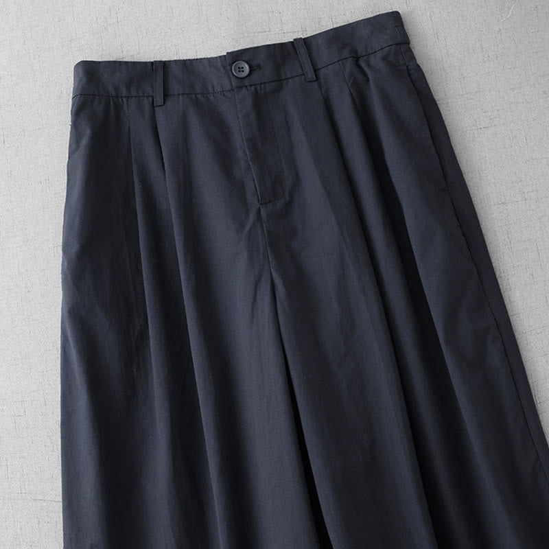 Pantalones casuales de poliéster liso Buddha Stones para mujer, de pierna ancha, largos 7-8, con bolsillos - image 13