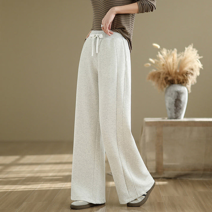 Pantalones casuales de algodón liso con bolsillos para mujer de Buddha Stones - image 4