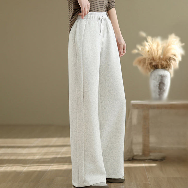 Pantalones casuales de algodón liso con bolsillos para mujer de Buddha Stones - image 3