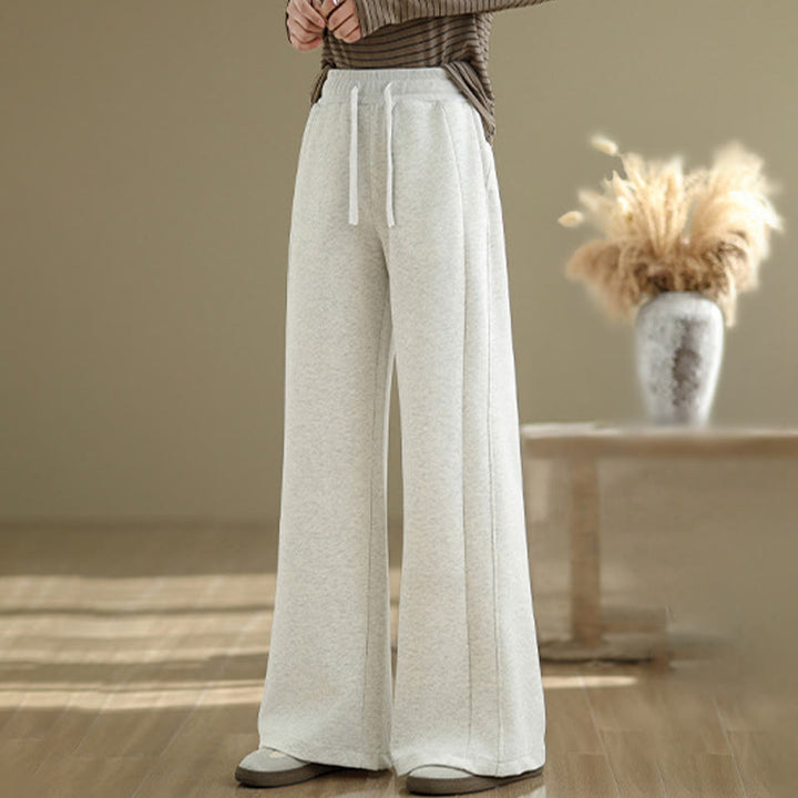 Pantalones casuales de algodón liso con bolsillos para mujer de Buddha Stones - image 2