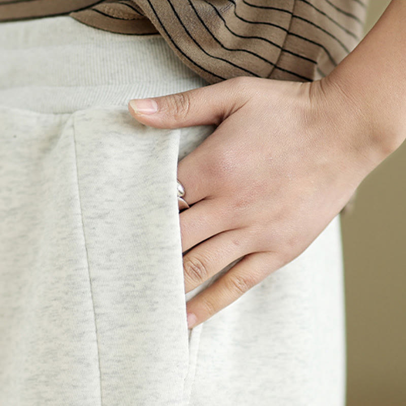 Pantalones casuales de algodón liso con bolsillos para mujer de Buddha Stones - image 7