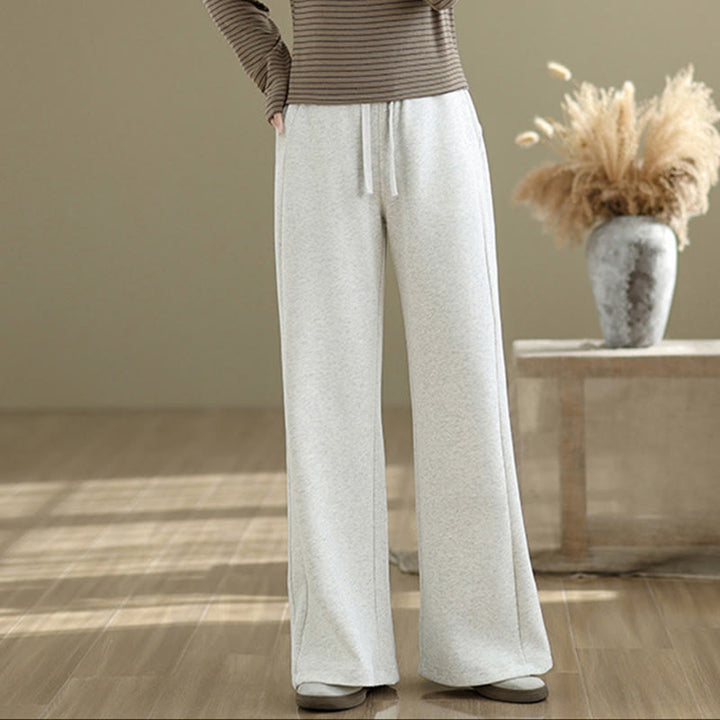 Pantalones casuales de algodón liso con bolsillos para mujer de Buddha Stones - image 5