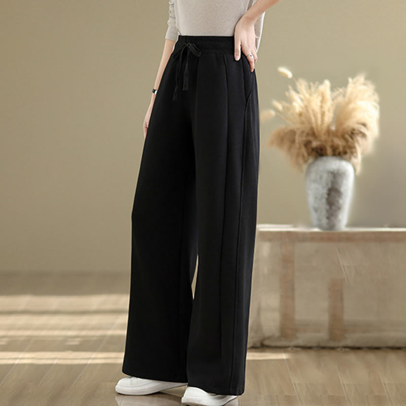 Pantalones casuales de algodón liso con bolsillos para mujer de Buddha Stones - image 13