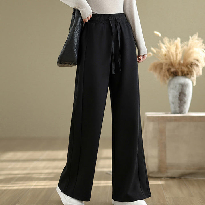Pantalones casuales de algodón liso con bolsillos para mujer de Buddha Stones - image 14
