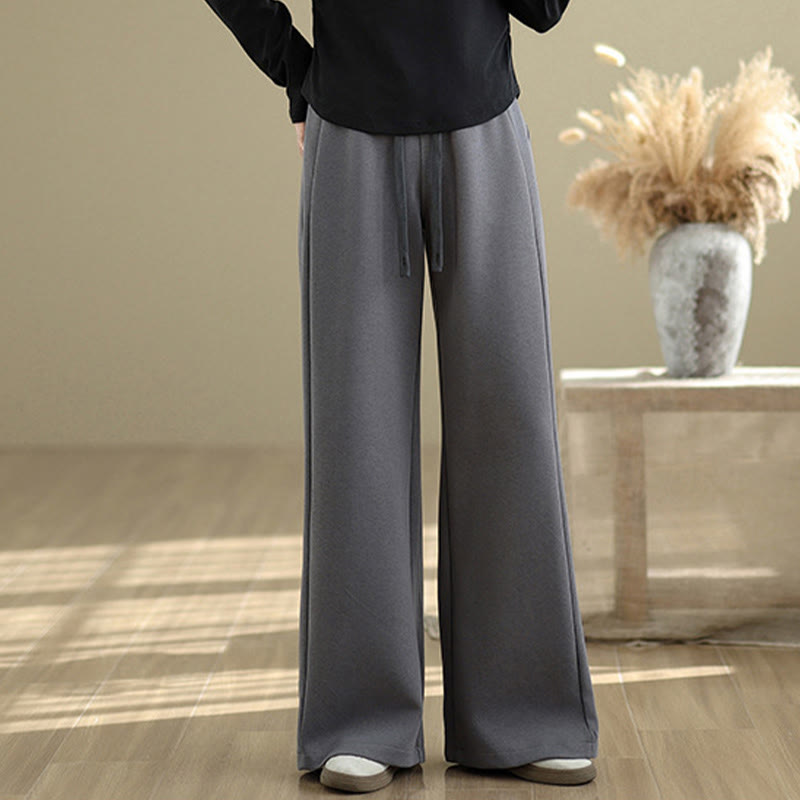 Pantalones casuales de algodón liso con bolsillos para mujer de Buddha Stones - Gris oscuro - US8-10，UK/AU12-14，EU40-42 (2XL) - image 16