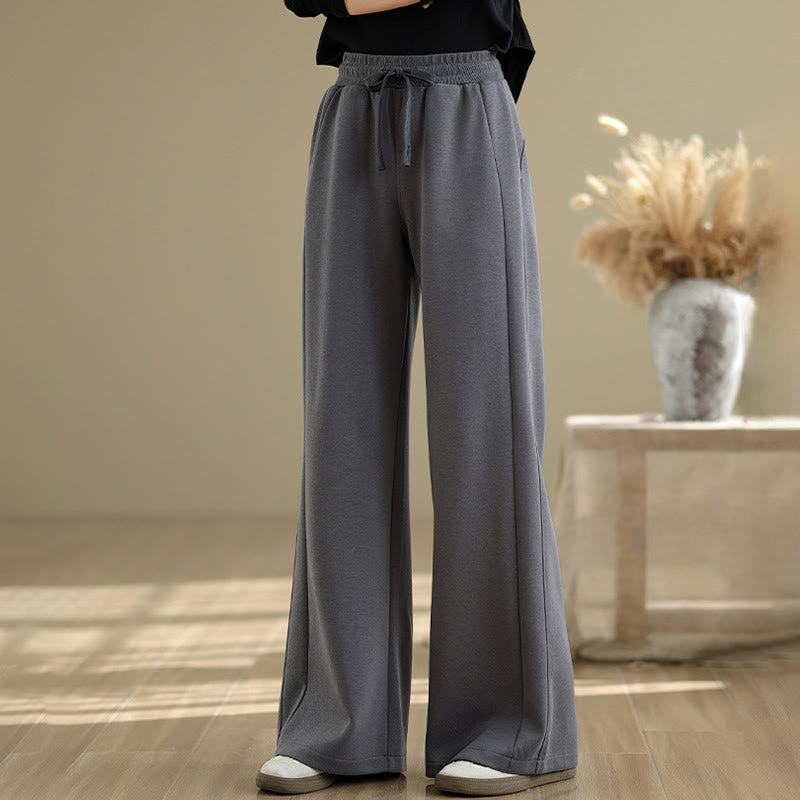 Pantalones casuales de algodón liso con bolsillos para mujer de Buddha Stones - image 19