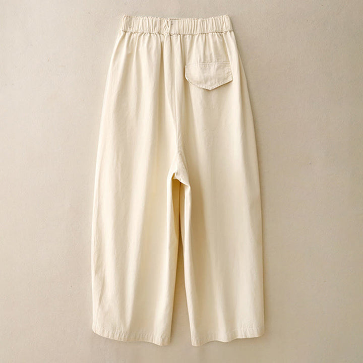 Pantalones casuales de algodón y poliéster con bolsillos para mujer de Buddha Stones - image 6