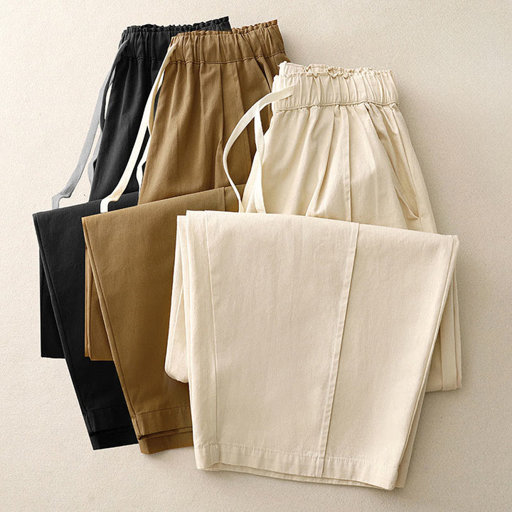 Pantalones casuales de algodón y poliéster con bolsillos para mujer de Buddha Stones - image 18
