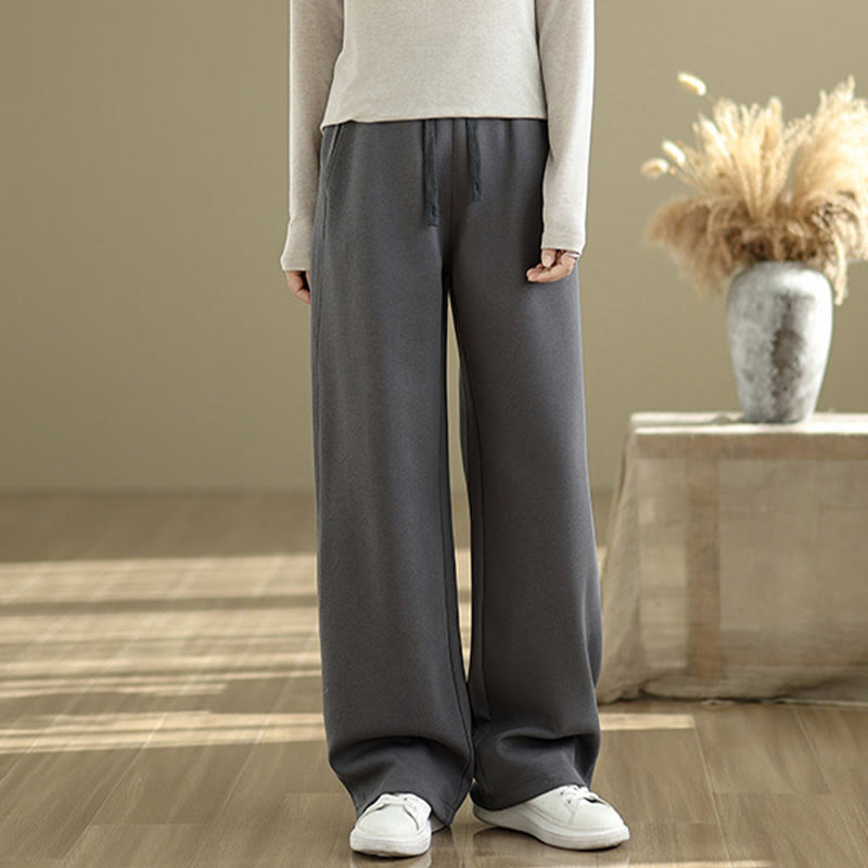 Pantalones rectos de algodón con bolsillos para mujer de Buddha Stones Casual Rope - image 1