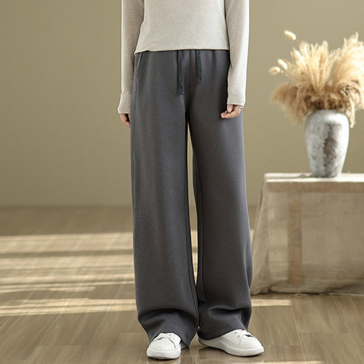 Pantalones rectos de algodón con bolsillos para mujer de Buddha Stones Casual Rope - image 1