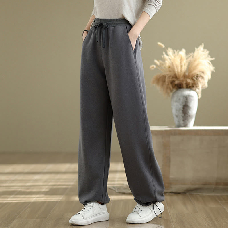Pantalones rectos de algodón con bolsillos para mujer de Buddha Stones Casual Rope - image 4