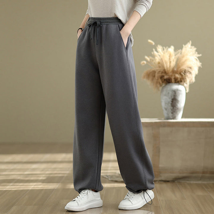 Pantalones rectos de algodón con bolsillos para mujer de Buddha Stones Casual Rope - image 4