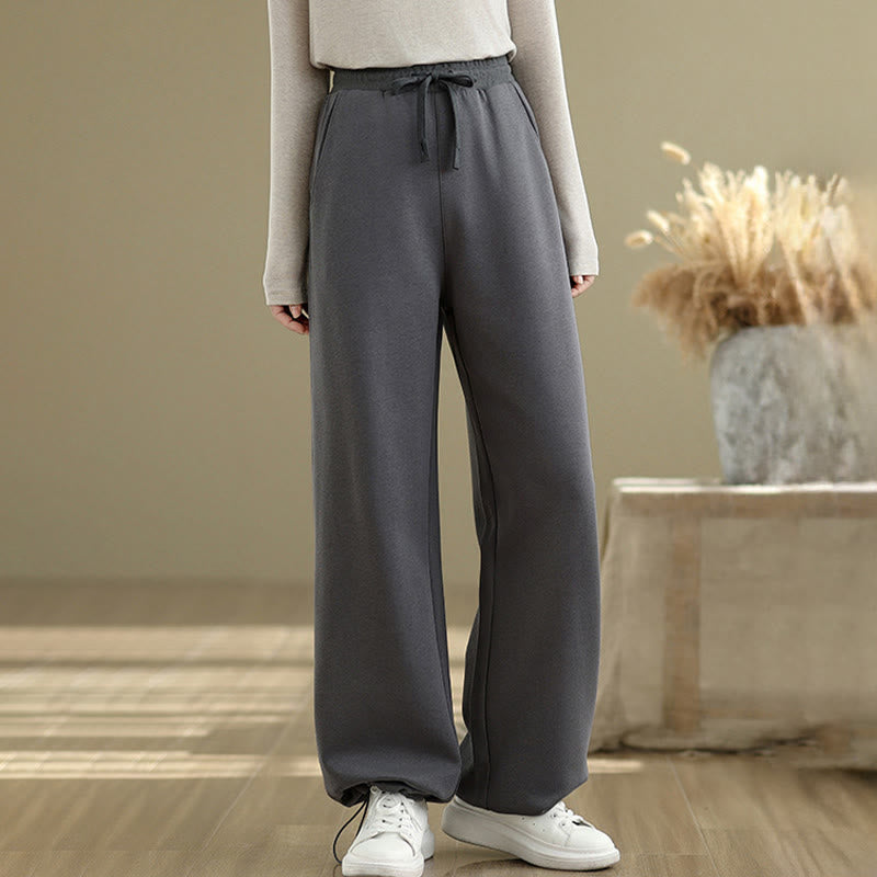 Pantalones rectos de algodón con bolsillos para mujer de Buddha Stones Casual Rope - image 6