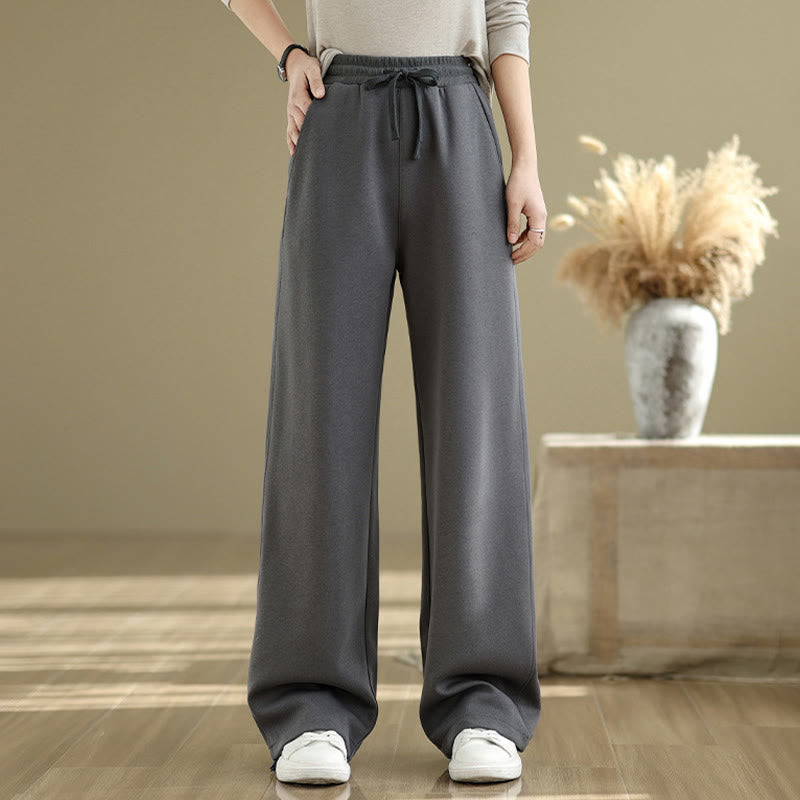 Pantalones rectos de algodón con bolsillos para mujer de Buddha Stones Casual Rope - image 3