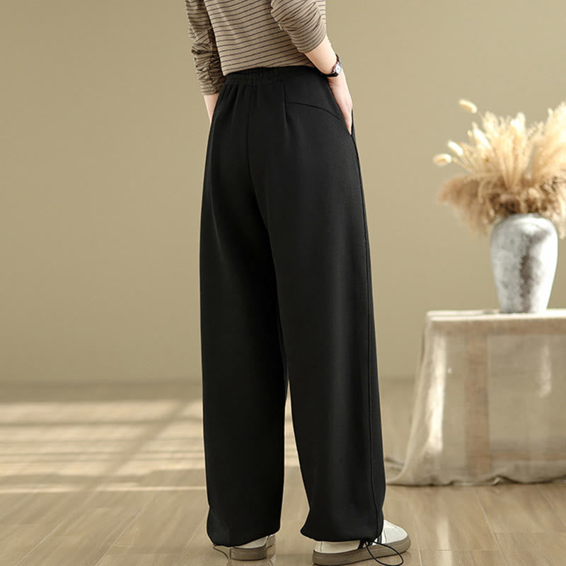 Pantalones rectos de algodón con bolsillos para mujer de Buddha Stones Casual Rope - image 9