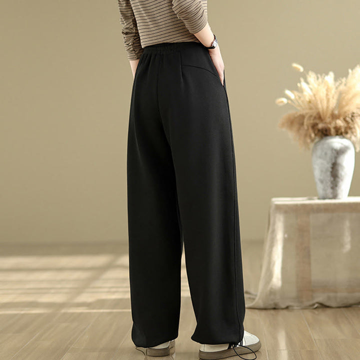 Pantalones rectos de algodón con bolsillos para mujer de Buddha Stones Casual Rope - image 9