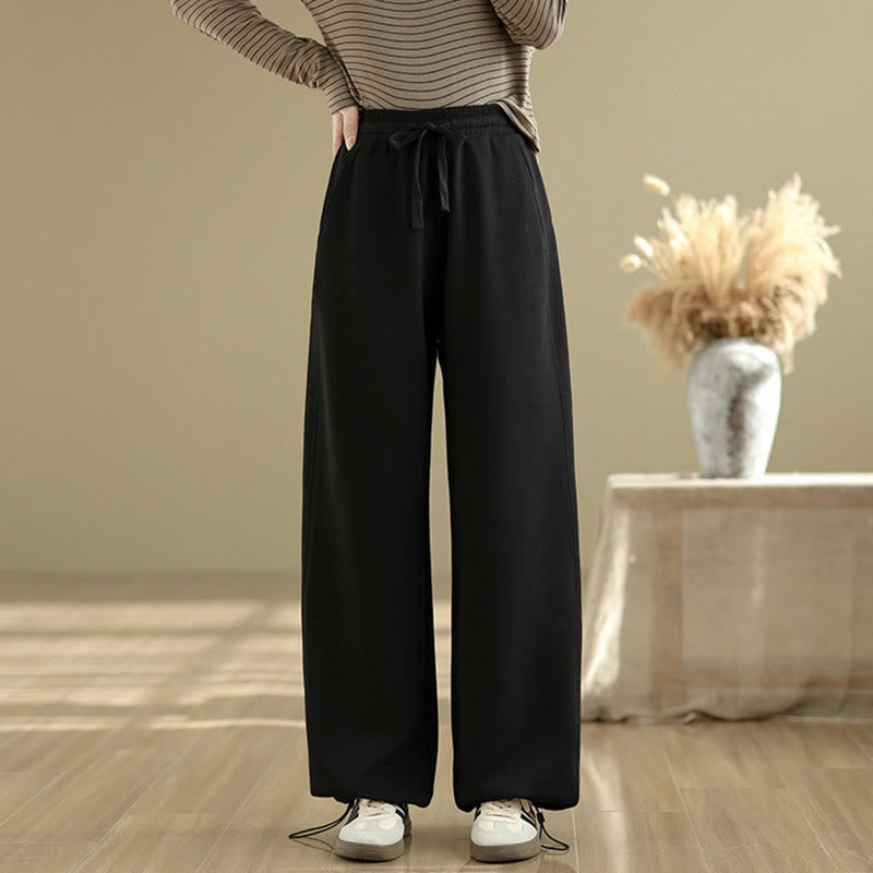 Pantalones rectos de algodón con bolsillos para mujer de Buddha Stones Casual Rope - image 10