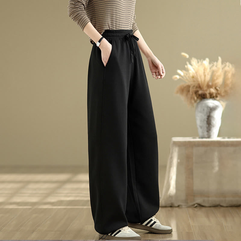 Pantalones rectos de algodón con bolsillos para mujer de Buddha Stones Casual Rope - image 11