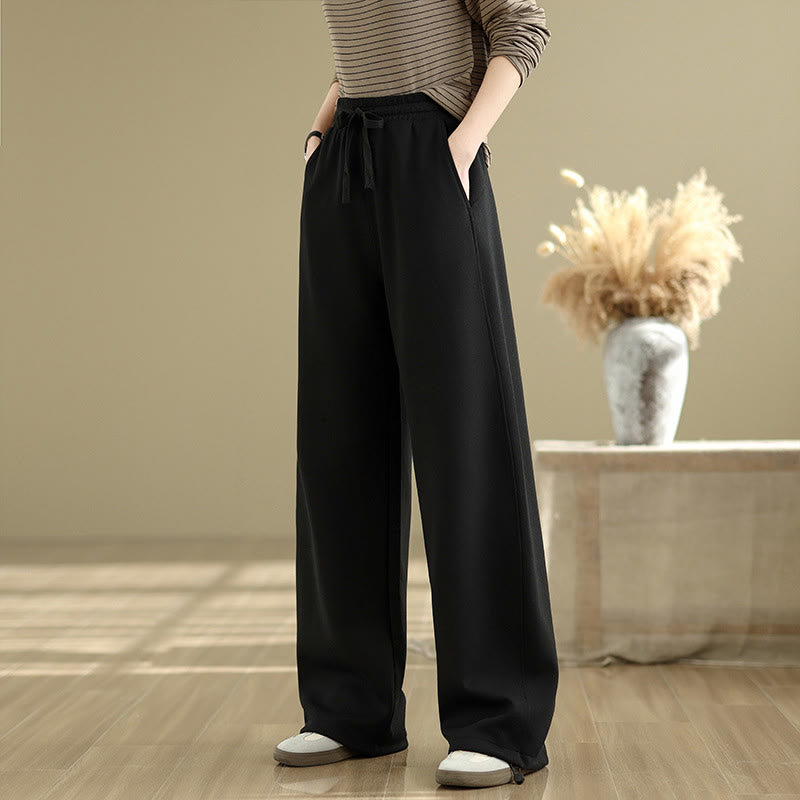 Pantalones rectos de algodón con bolsillos para mujer de Buddha Stones Casual Rope - image 8