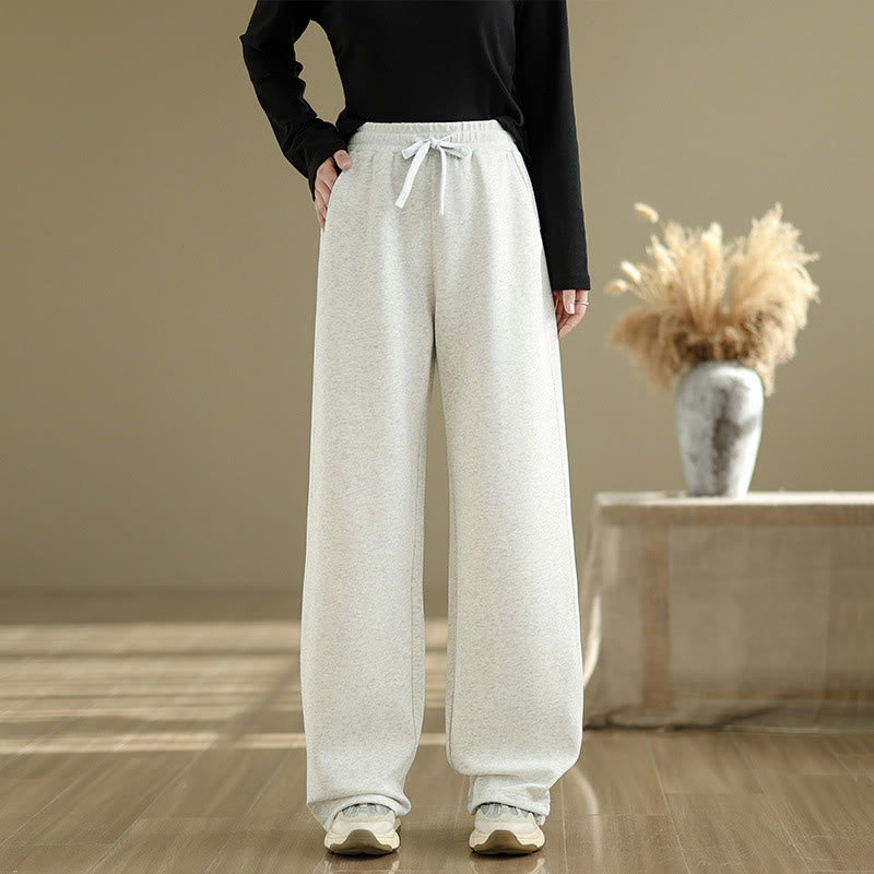 Pantalones rectos de algodón con bolsillos para mujer de Buddha Stones Casual Rope - Humo blanco - US8-10，UK/AU12-14，EU40-42 (2XL) - image 13