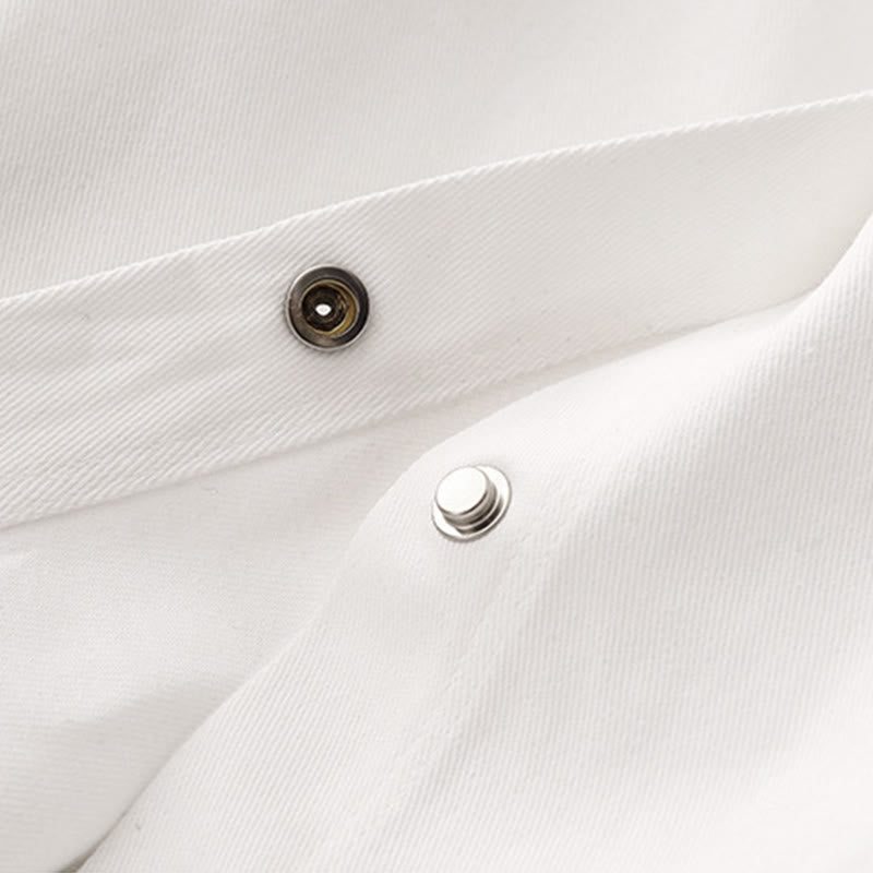 Camisa informal de algodón liso con cuello alto y manga larga para mujer de Buddha Stones - image 12