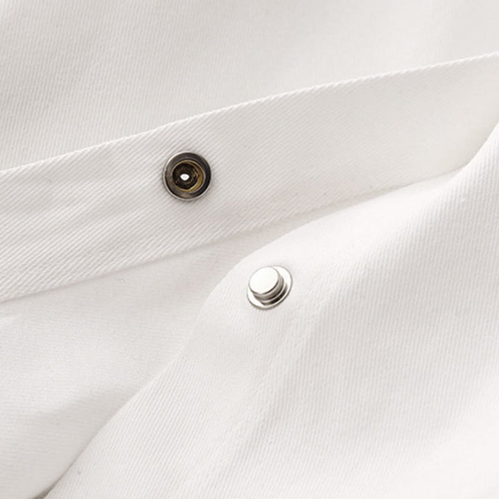 Camisa informal de algodón liso con cuello alto y manga larga para mujer de Buddha Stones - image 12