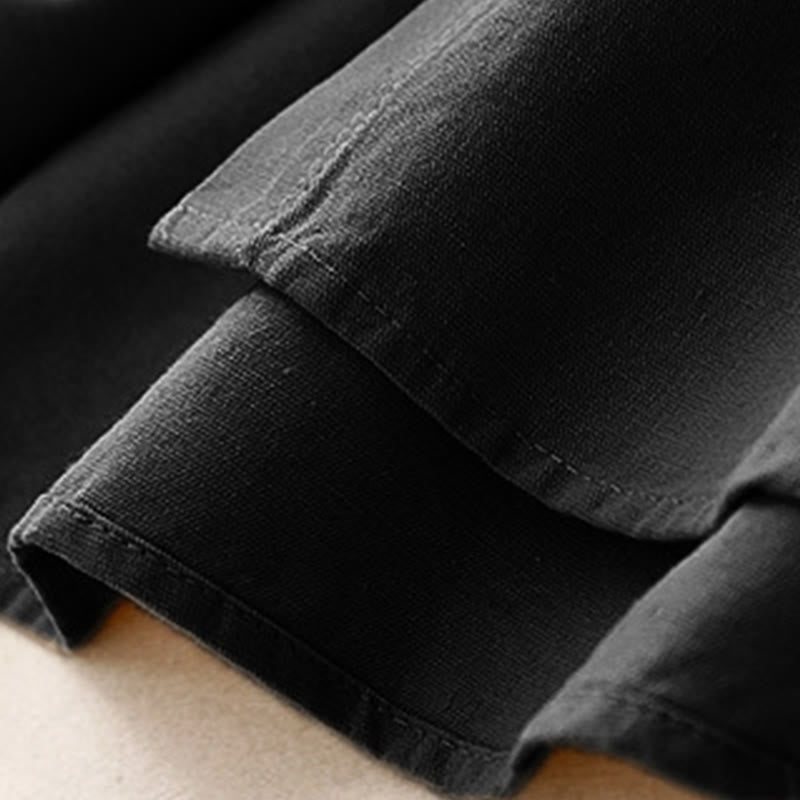 Camisa informal de algodón liso con cuello alto y manga larga para mujer de Buddha Stones - image 17