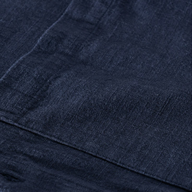 Camisas de hombre de algodón ramio con botones, manga larga y bolsillos, de Buddha Stones - image 21