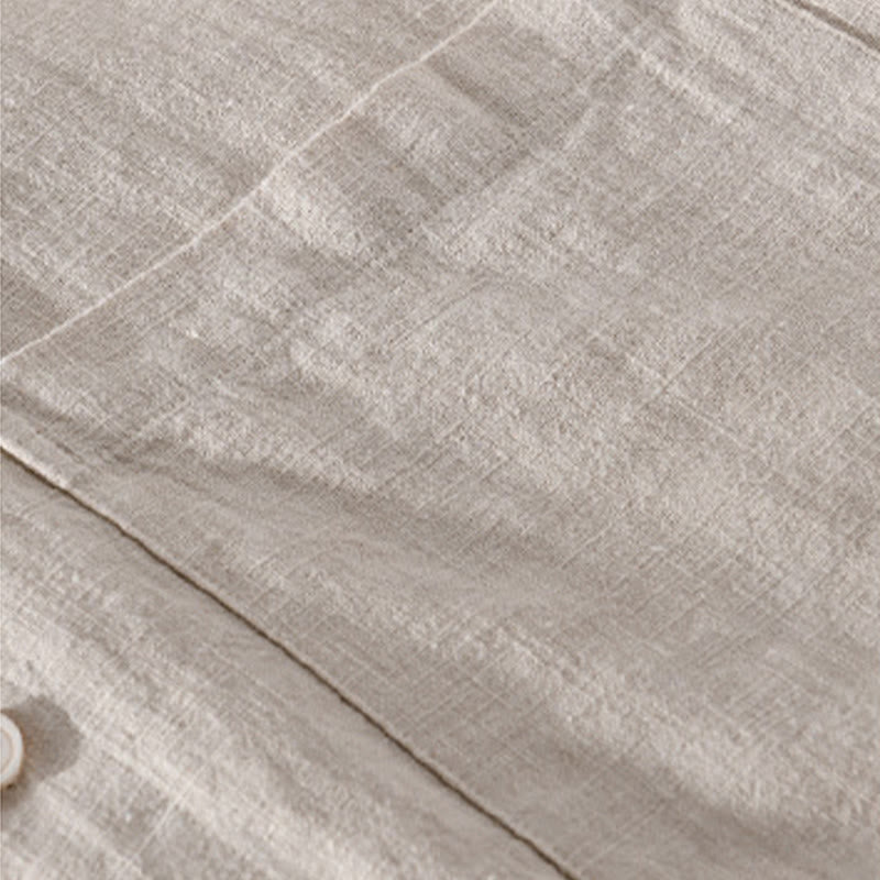 Camisas de hombre de algodón ramio con botones, manga larga y bolsillos, de Buddha Stones - image 12