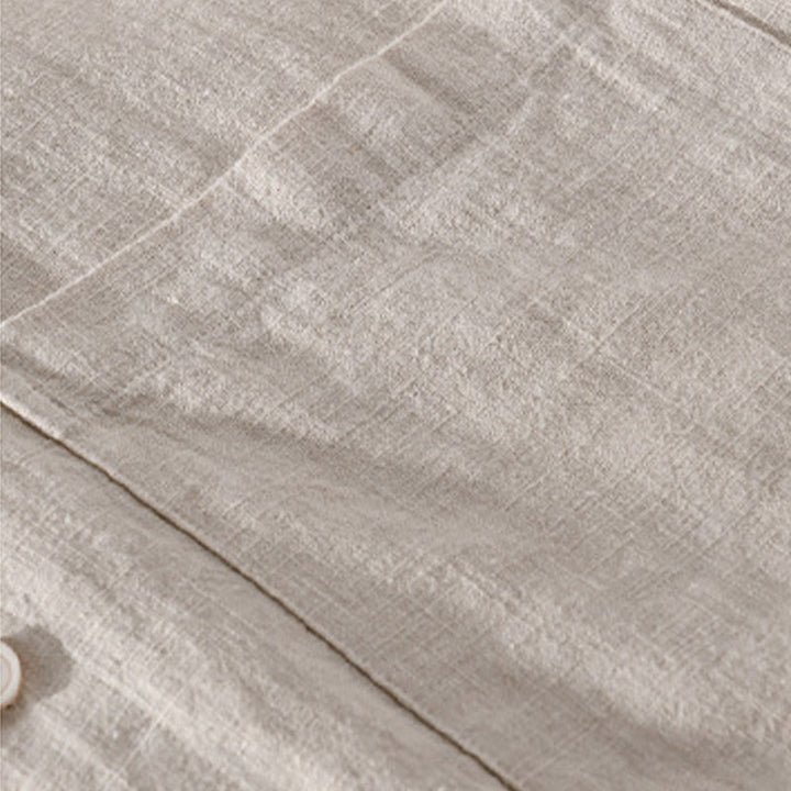 Camisas de hombre de algodón ramio con botones, manga larga y bolsillos, de Buddha Stones - image 12