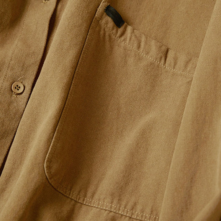 Camisa de algodón de manga larga con cuello alto y botones informales para mujer con diseño de Buddha Stones - image 10