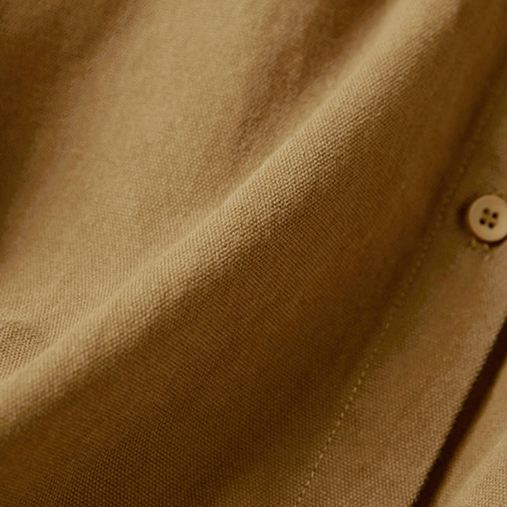 Camisa de algodón de manga larga con cuello alto y botones informales para mujer con diseño de Buddha Stones - image 12