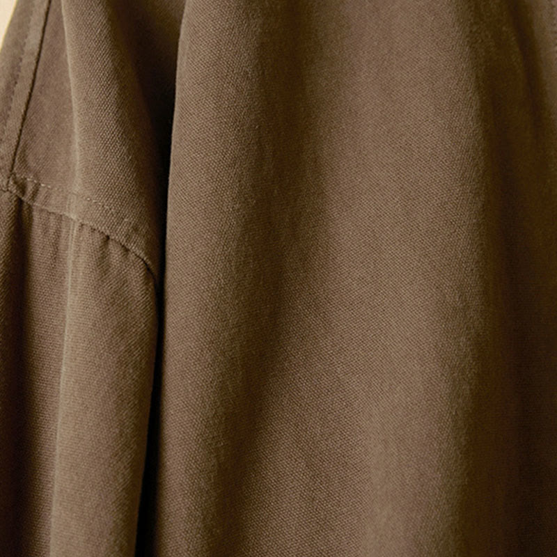 Camisa de algodón de manga larga con cuello alto y botones informales para mujer con diseño de Buddha Stones - image 19