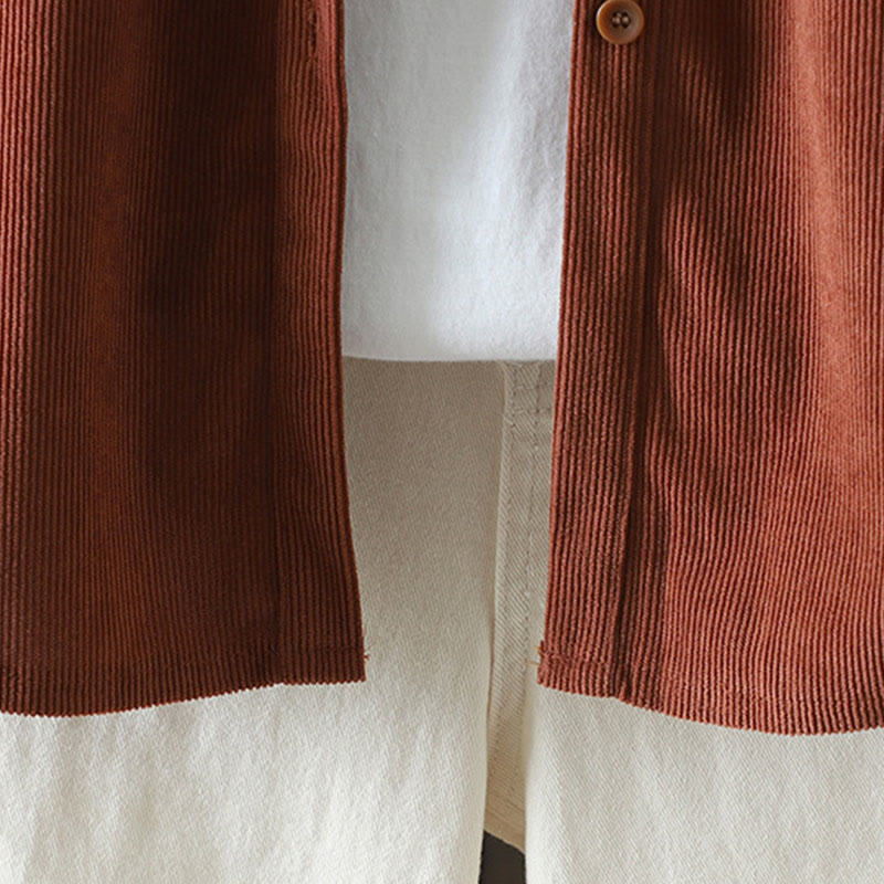 Chaqueta de pana Buddha Stones de algodón de manga larga para mujer con bolsillos - image 8