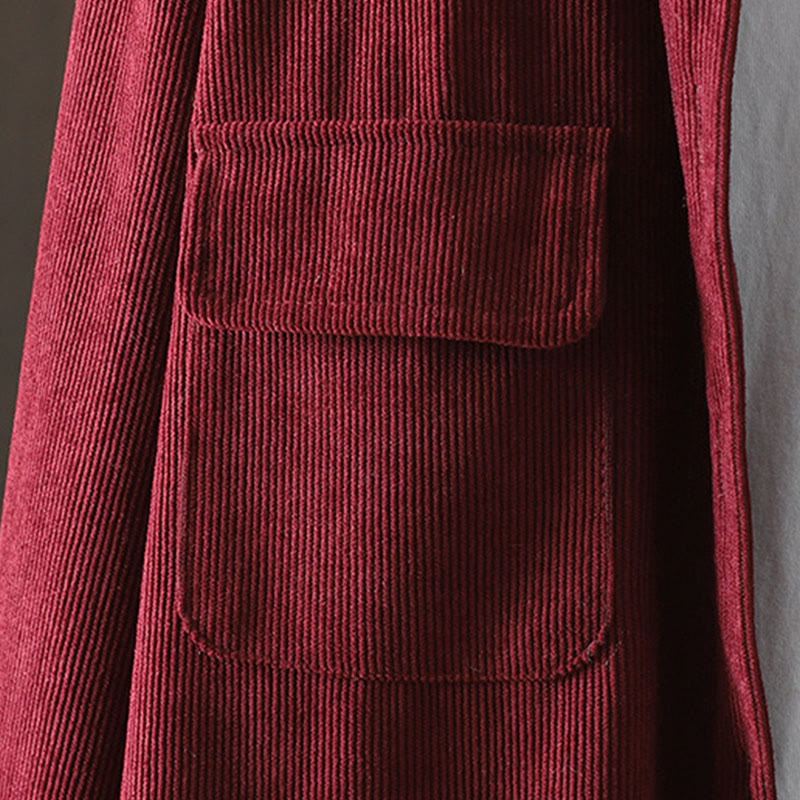 Chaqueta de pana Buddha Stones de algodón de manga larga para mujer con bolsillos - image 16