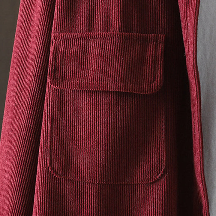 Chaqueta de pana Buddha Stones de algodón de manga larga para mujer con bolsillos - image 16