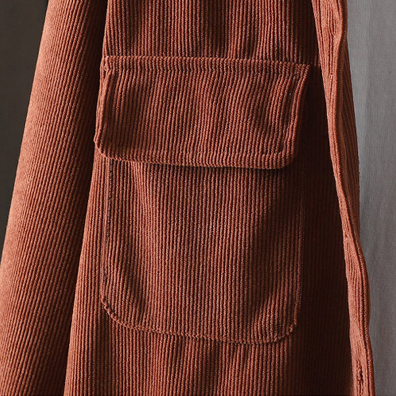 Chaqueta de pana Buddha Stones de algodón de manga larga para mujer con bolsillos - image 10