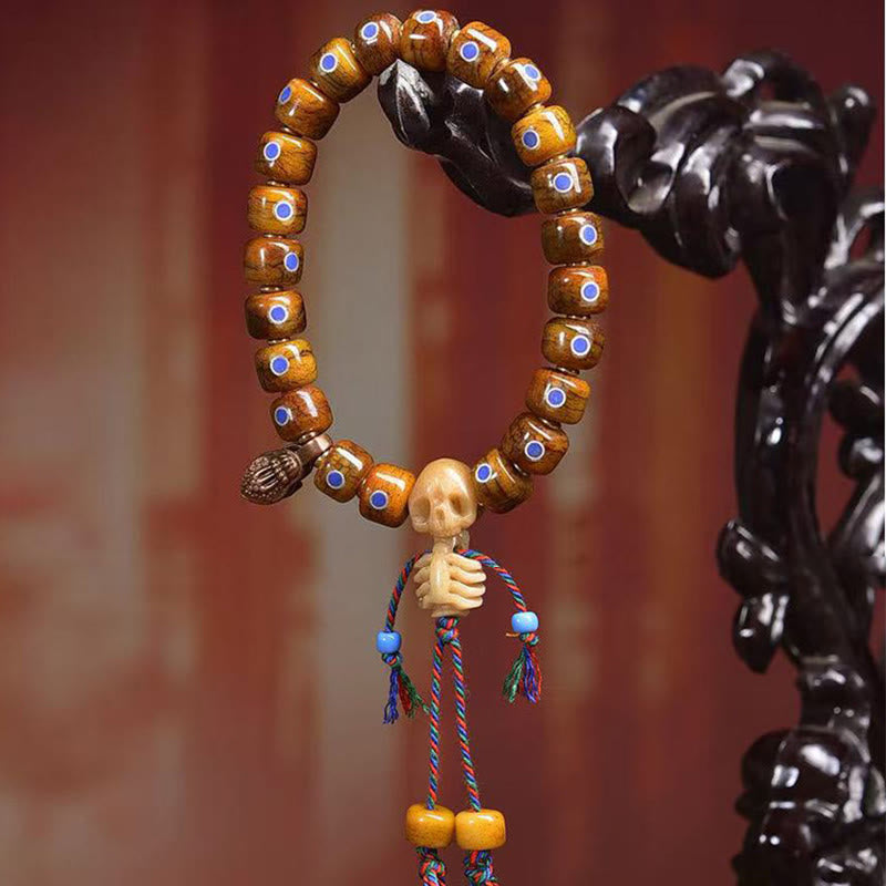 Pulsera de cuentas de hueso tibetanas con Buddha Stones, el Señor del Bosque Cadáver, que aleja los malos espíritus. - image 7