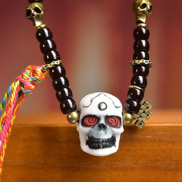 Pulsera positiva de cáscara de coco del Tíbet con Buddha Stones y el Señor del Bosque Cadáver - image 3