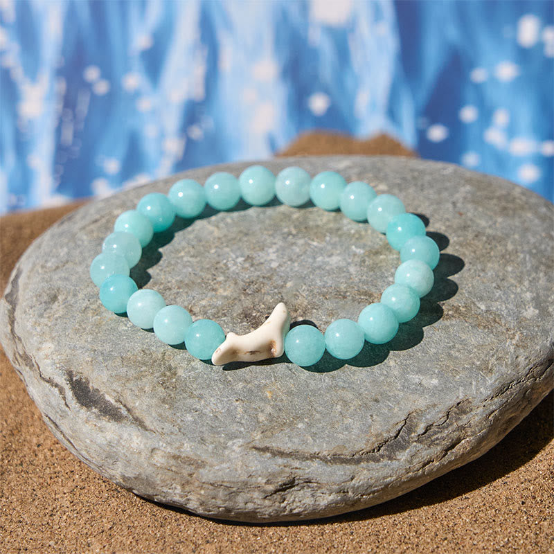 Pulsera de piedra natural Buddha Stones con ágata, turmalina y delfín craquelado - image 11