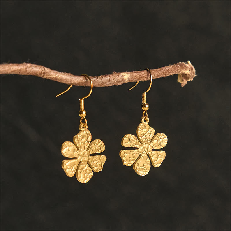 Pendientes elegantes de acero de titanio con marcas de martillo de equilibrio de Buddha Stones - image 7